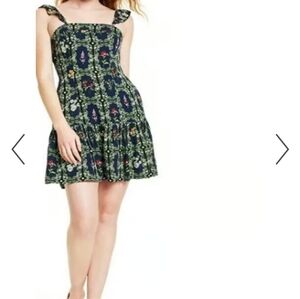 NWT Target x Auga Bendita Floral Tile Print Flutter Sleeve Mini Dress - Size Med